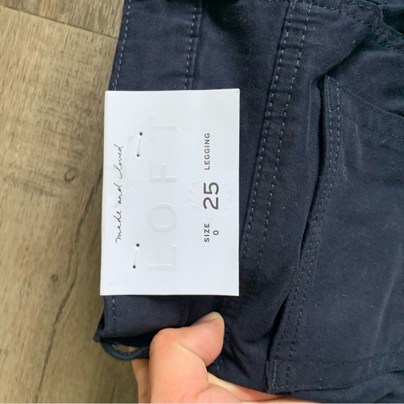 NWT Loft Sailor skinny legging Pants Cotton Blend Double Buttons Blue Size 0 - Picture 6 of 7